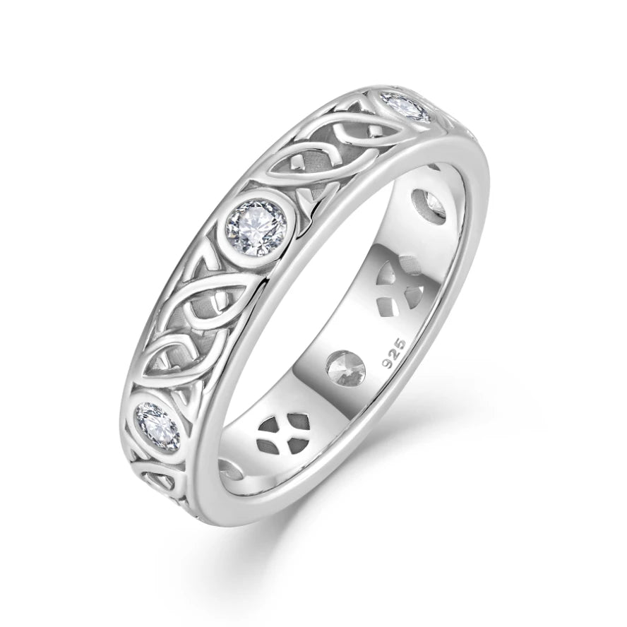 Wholesale 925 Sterling Silver Celtic Knot Ring for Women with Cubic Zirconia