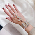 New Water Diamond Linked Finger Bracelet - Personalized Trendy Fashion Accessory for Women