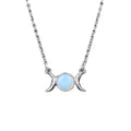 Fashion Necklace Sun and Moon Pendant Forever Love Sparkling Crescent Jewelry S925 Sterling Silver Gift for Women Girls Vintage