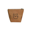 Custom Label Eco Friendly Reusable Kraft Paper Make up Cosmetic Pouch Bag Light Weight Portable Travel Bag