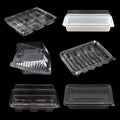 Recycled Clear Plastic Rectangle Container for Food for Packaging Sushi Pizza Hamburger Sugar Eco-Friendly Blister Pet Packaging