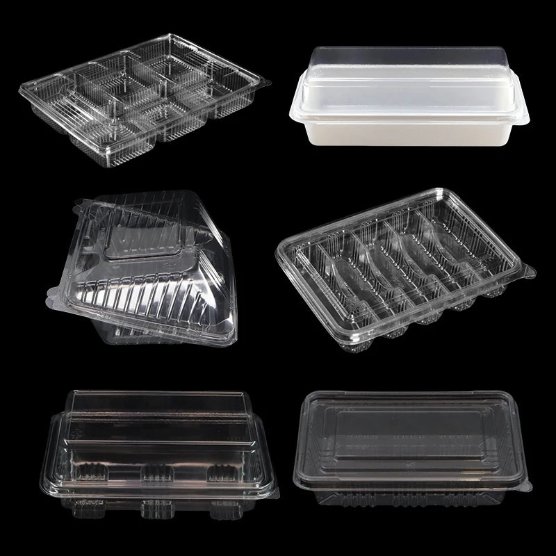 Recycled Clear Plastic Rectangle Container for Food for Packaging Sushi Pizza Hamburger Sugar Eco-Friendly Blister Pet Packaging