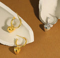 Classic Design S925 Sterling Silver Hypoallergenic 18K Gold Plated Dangle Heart Drop Earrings for Women