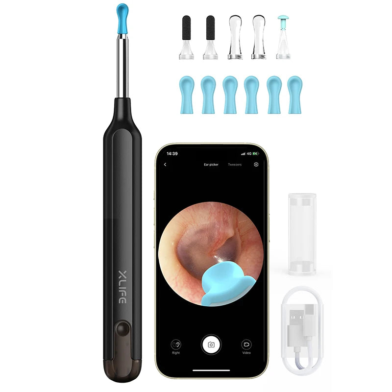 For R1 Mini Camera Ear Cleaner with Stainless Steel for Visible Earwax Removal Ear Health Protection Home/Office/Travel Use