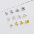 925 Sterling Silver Cup Pearl Bails Pin Pendants Metal Pinch Bails for Half Drilled Beads Charm Pendants Jewelry Finding