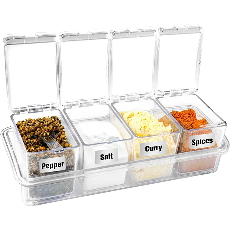 Hot Sale Factory Price 4pcs Sets Seasoning Box New Product Plastic Spice Jar SetWholesale Seasoning Box