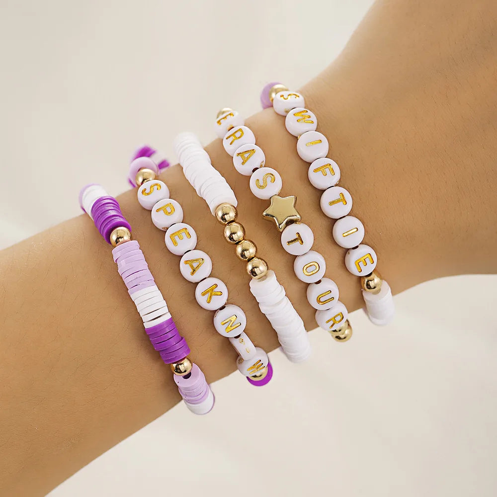 Personalized Bohemian Colorful Seed Beaded Letter Fearless Evermore Antihero Reputation Taylr Swift Friendship Bracelets