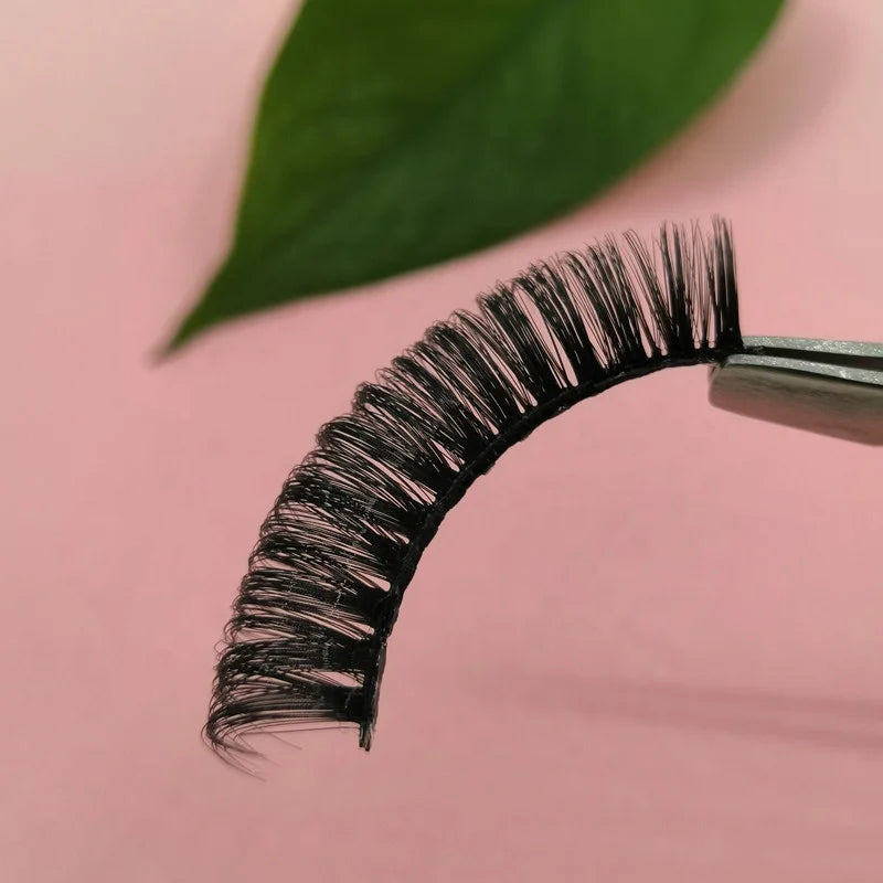 Tianniu AJ01 Synthetic Hair Russian Strip Lashes Wholesale Reusable Black Cotton Band Handmade Cat Eye Lash Extensions