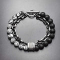Ready to Ship Handmade Bracelet 21CM Couple Stainless Steel Bracelet Stone Bracelets for Men