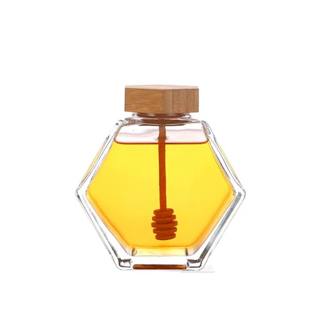 100ml 180ml 220ml 280ml Hexagon Glass Honey Jar for 380ml Honey Packing