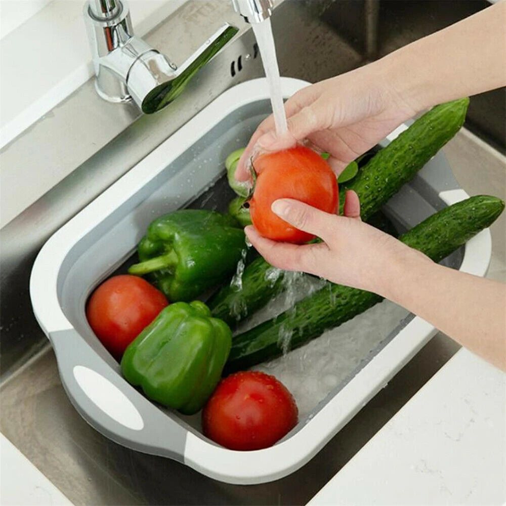 Multi-board Dayvion Kitchen Foldable Chopping Cutting Board Storage Drawer Drain Basket Tray No More Tools Drain Basket
