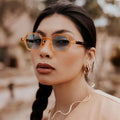 Trendy Cool Colorful Shades Polygon Man Women Rhombus Glass Small Hexagon UV400 Women PC Frame Irregular Shape Sunglasses