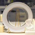 Hot New Models Glass Plate and Silver Rim Glass Chargers Plate Wedding Restaurant Tableware Custom Colors