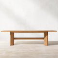 Modern Villa & Hotel Use Teak Wood Outdoor Dining Table Set with 6/8 Seats Contemporary Design