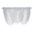 Hot Selling Wedding Party Banquet Beaded Sheer White Net Voile Valance Swag Curtains
