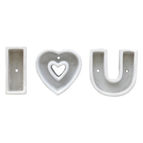 Dropshipping I Love U Concrete Cement Succulent Planter Decorative Indoor Planter Cement Succulent Cactus Pot