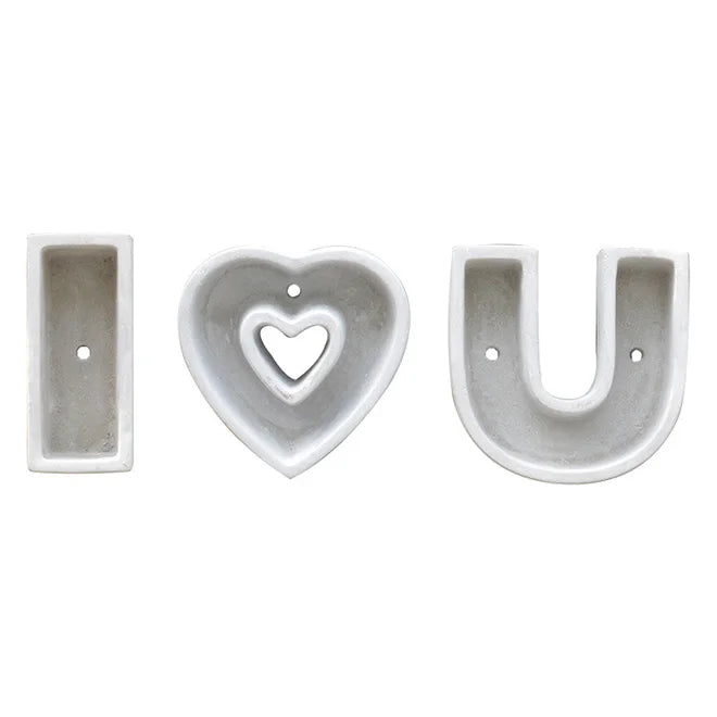 Dropshipping I Love U Concrete Cement Succulent Planter Decorative Indoor Planter Cement Succulent Cactus Pot
