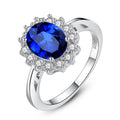 Hot Selling 925 Sterling Silver Fashion Sapphire Gemstone Engagement Rings for Women
