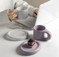 Ceramic Espresso Mugs Coffee Cups Original Handmade Double Layers Mug for Tea Large Saucer Set Creative for Home and Office
