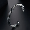 Moge Pulseras Hombre Unique Design Male Retro Horseshoe Twisted Bracelet Open Cuff Bangle for Men