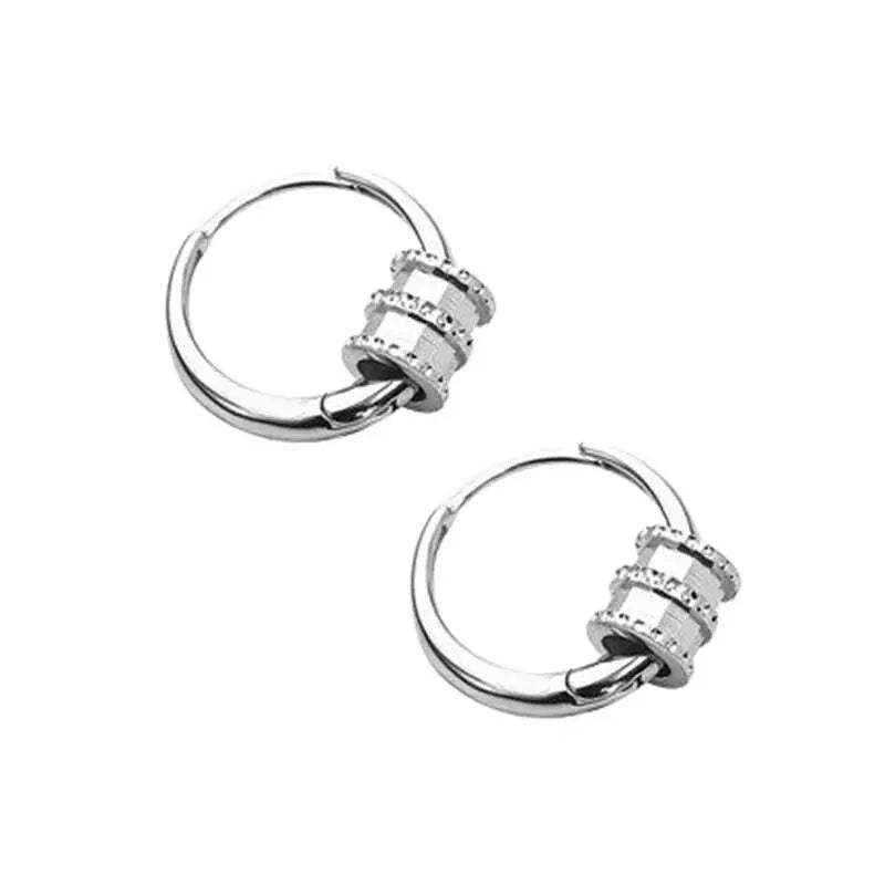 2023 INS Fashion 925 Sterling Silver Geometric Round Silver Drop Earring Fine Jewelry for Women