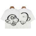 Crop Boxy Fit Tee Cartoon Parody Printed Loose Round Neck Fashion High Street Graphic Short Sleeves Graphic Mens T Shirt