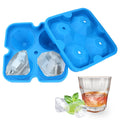 Commercial Grade Eco-Friendly Diamond Ice Cube Tray-4-Cell Reusable Silicone Mold with Quick Freeze Technology