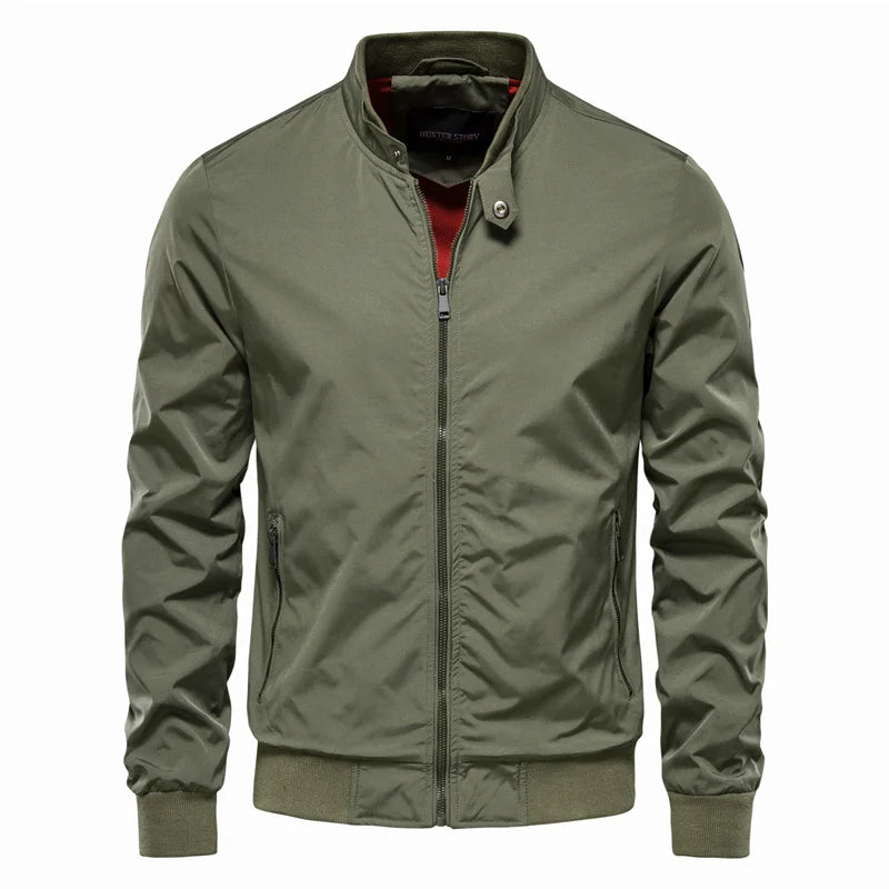 High Quality Winter Zip Pocket Bomber Jacket for Men Custom Logo Casual Stand Fashionable Streetwear