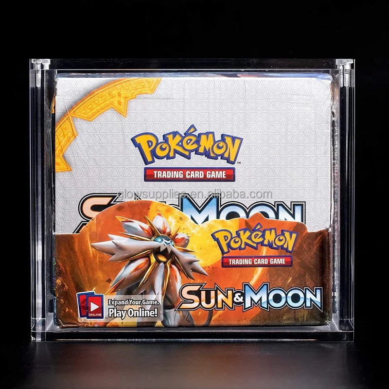 Premium Clear Acrylic Pokemon Booster Box Display Case Game Cards Yugioh UPC MTG TCG BB Collection Protector with Magnetic Lid