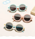 2024 Fashion Designer Round Double Colors Custom logo UV400 PC Glasses Trendy Boys Girls Kids Sunglasses