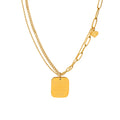 Hip Hop Stainless Steel Necklace Gold Plated Heart Brand Letter Pendant Necklace