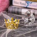 Mini Crown Birthday Cake Ornaments Gold Silver Black Crown Cake Topper Decor
