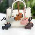 Hot Fashion Car Capybara Keychain PU Leather Bag Pendant for Women Cute Capybara Bag Charm Bags Decorations Accessories
