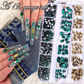 Ab Colorful 12 Grid Box Multi-Size 3D Glitter Nail Art Sticker Decoration No-Hotfix Rhinestones Flatback Crystal Diamond Glass