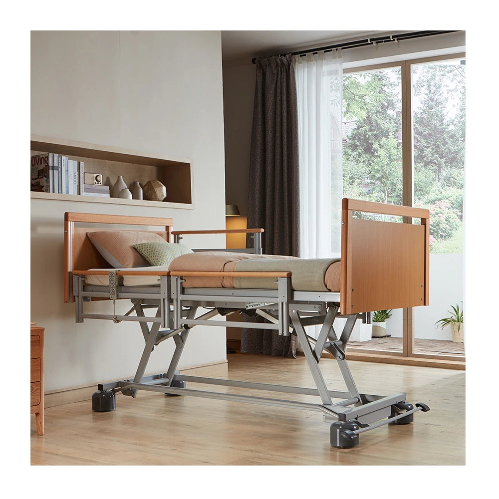 Electric Nursing Wood Hospital Bed for Home IEC 60601 Electric Medical Beds for Home Care Bed for the Elderly Patient MegaBDM