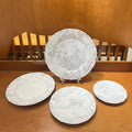 New European Grey Jungle Series Luxury Bone China Plate Set and Dinner Set