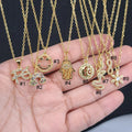 NZ1259 Charm Hama Pendant Women Necklace Fashion Water Proof Stainless Steel O Chain Smily Face Ladies Necklace
