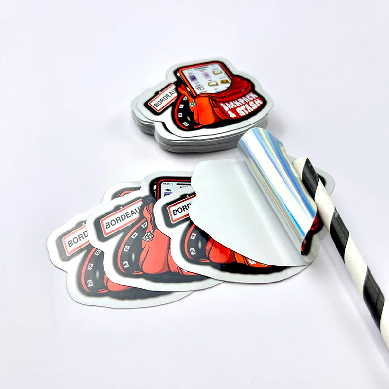 Custom Waterproof Laser Material Die Cut Stickers Printing Decorative Holographic Label Stickers
