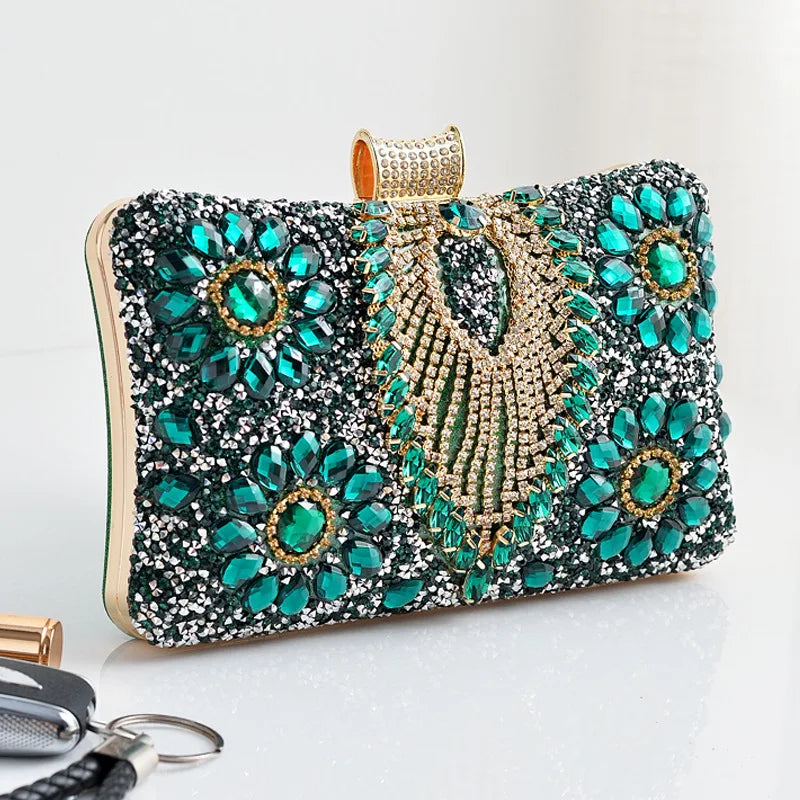 New Design Luxury Handbag Premium Fashion Women Gold Stylish Clutch Bag Diamond Lattice Clutches and Evening Bags Ladies