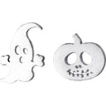 925 Sterling Silver Ghost Pumpkin Ghost Head Stud Earrings for Women Girls Fashion Jewelry