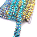 3CM Width Iridescent Personalized Triangle AB Resin Rhinestone Trimming in the Yard