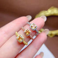 Hot Sale Jolly Personalized Original 925 Sterling Silver Rose Gold Plating Citrine Classic Prong Set Cute Rings for Women