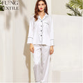 Fung 6001Hot Fashion Women's Pajamas Spring and Fall New Satin Ice Silk Women's Pajamas Thin Long-sleeved Home Wear Set