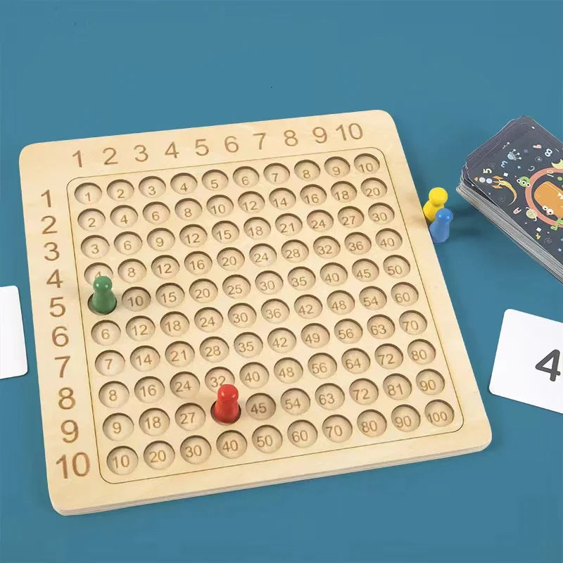Direct Sales Montessori Hundred Board Early Education Preschool Math Multiplication Board Game Wooden Montessori Toys