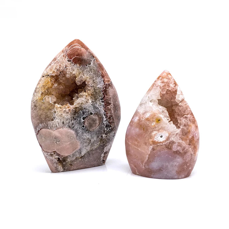 Wholesale Hot Sale Pink Amethyst Free Form Crystal Heading Druzy Cherry Agate Flame Heading Crystal Flame for Decoration or Gift