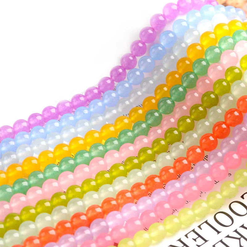 JC Crystal Wholesale Colorful  4/6/8/10mm Round DIY Charm Necklace Stone Beads Round Glass Beads for Jewelry Making