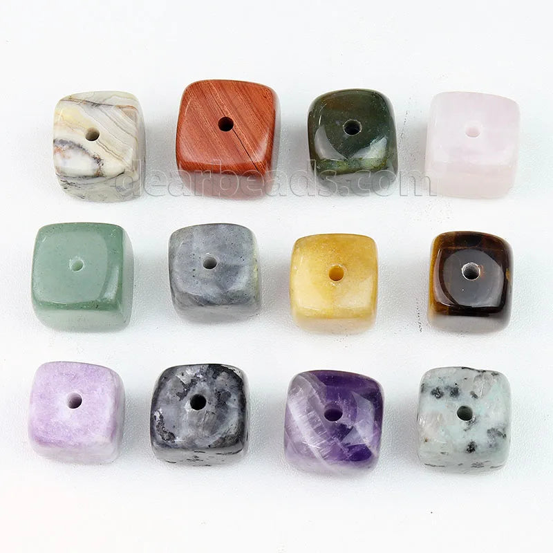 2CM Wholesale Square Cube Healing Stone Gemstones Incense Stick Base Holder Fragrant Plug Amethyst Home Decoration 20mm 30mm