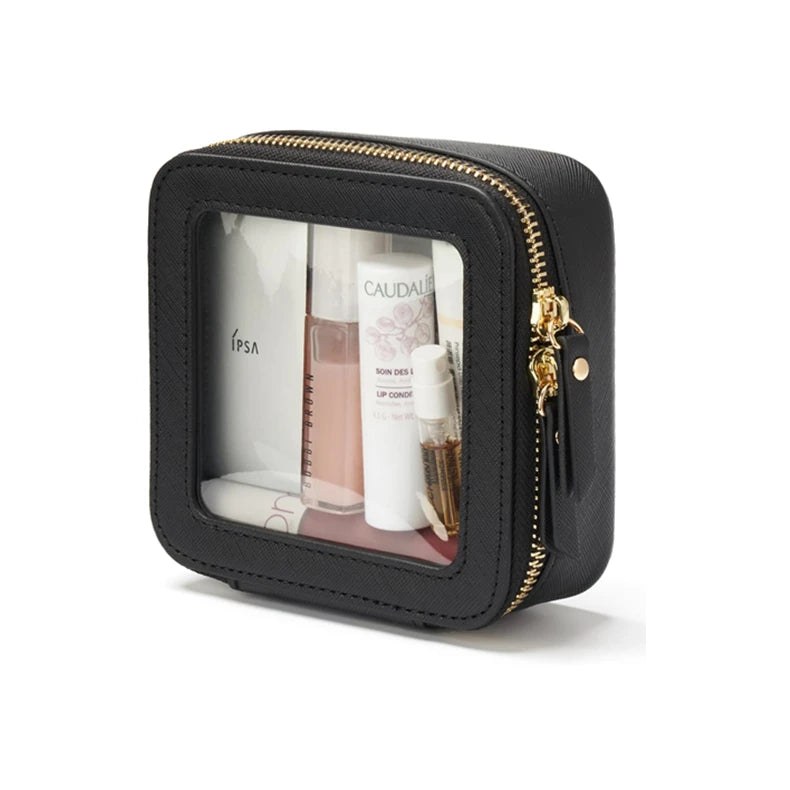2026 New Designer PU PVC Leather Waterproof Makeup Bag Custom Logo Large Capacity Eco-Friendly Metal Zipper Fashion Cosmetic