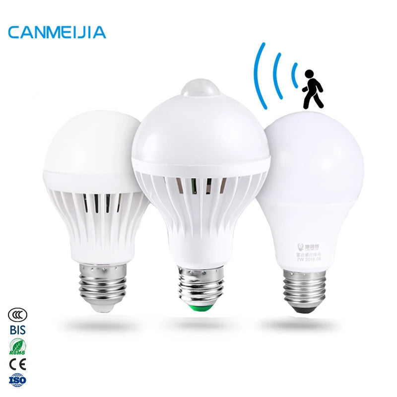 3W 5W 7W 9W E27 220V Sound Sensor Lighting Luces LED Bulbs Lamp PIR Motion Smart Sensor Led LightsSmart BulbSensor Light Bulb