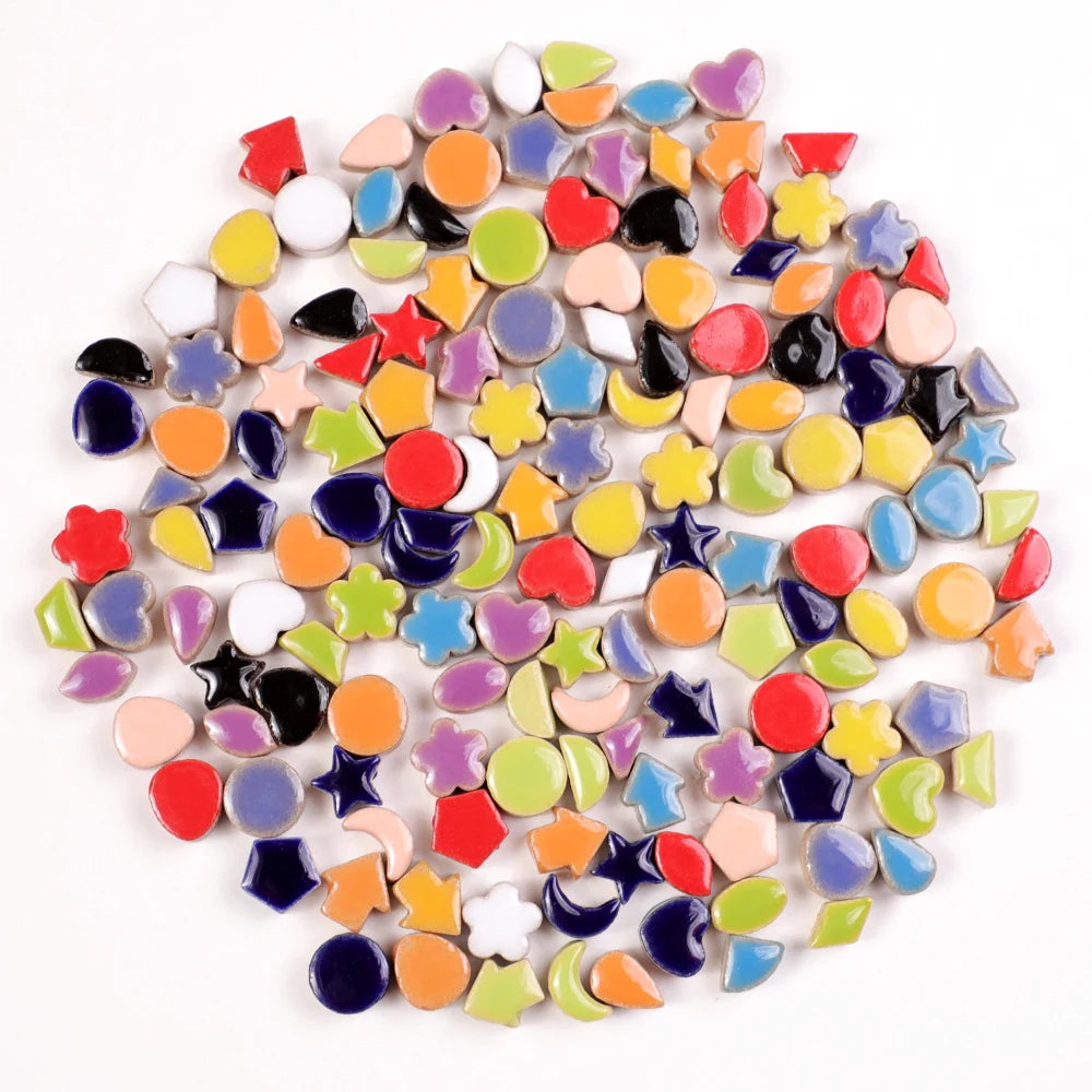 1cm Irregular Ceramic Mosaic Modern Classic Water Resistant Room Small Star Moon Heart Five-Pointed Echelon Arrow Flower Red